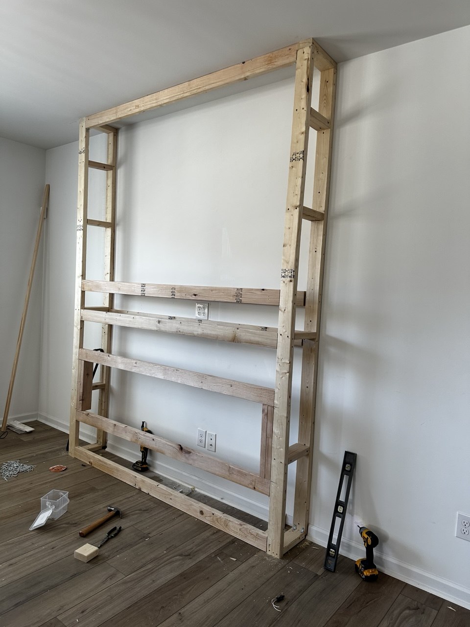 Fireplace feature wall framing
