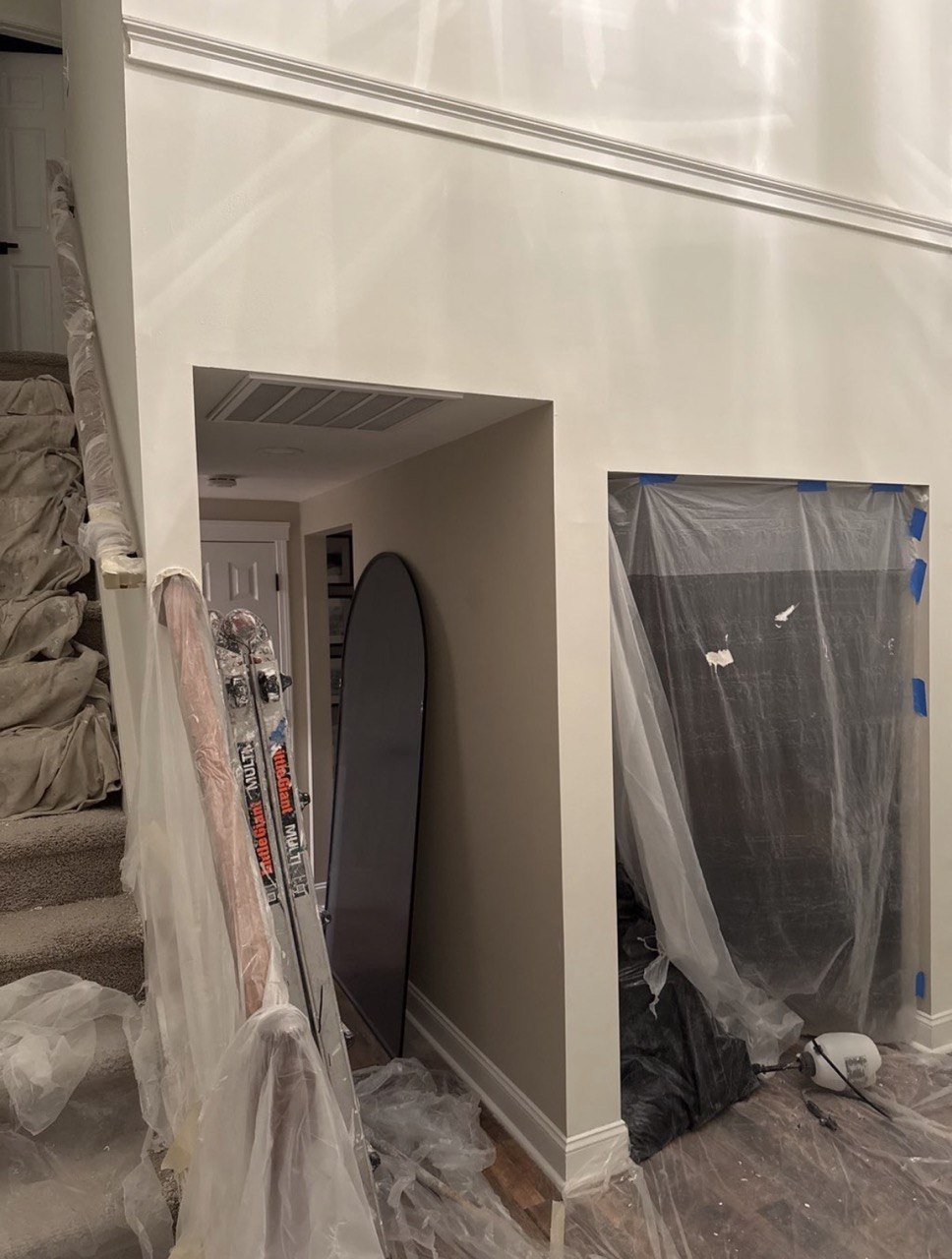 Interior opening during construction