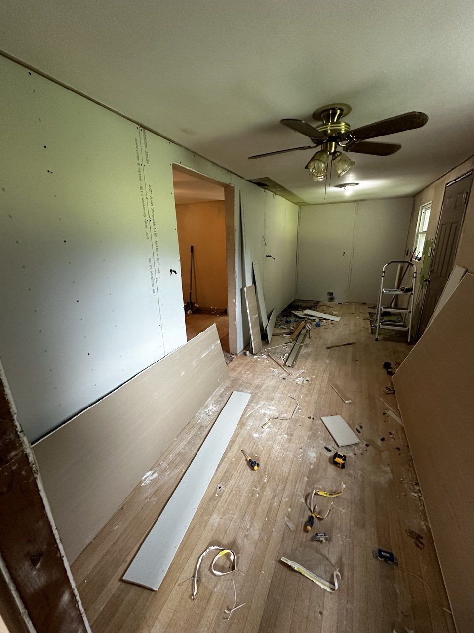 Drywall installation during a Charlotte area renovation